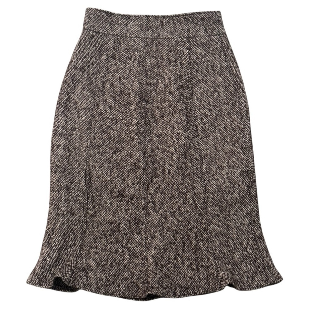 Hugo Boss Brown Tweed Wool Blend Skirt A Line Size 6 Work Party Luxury Textured